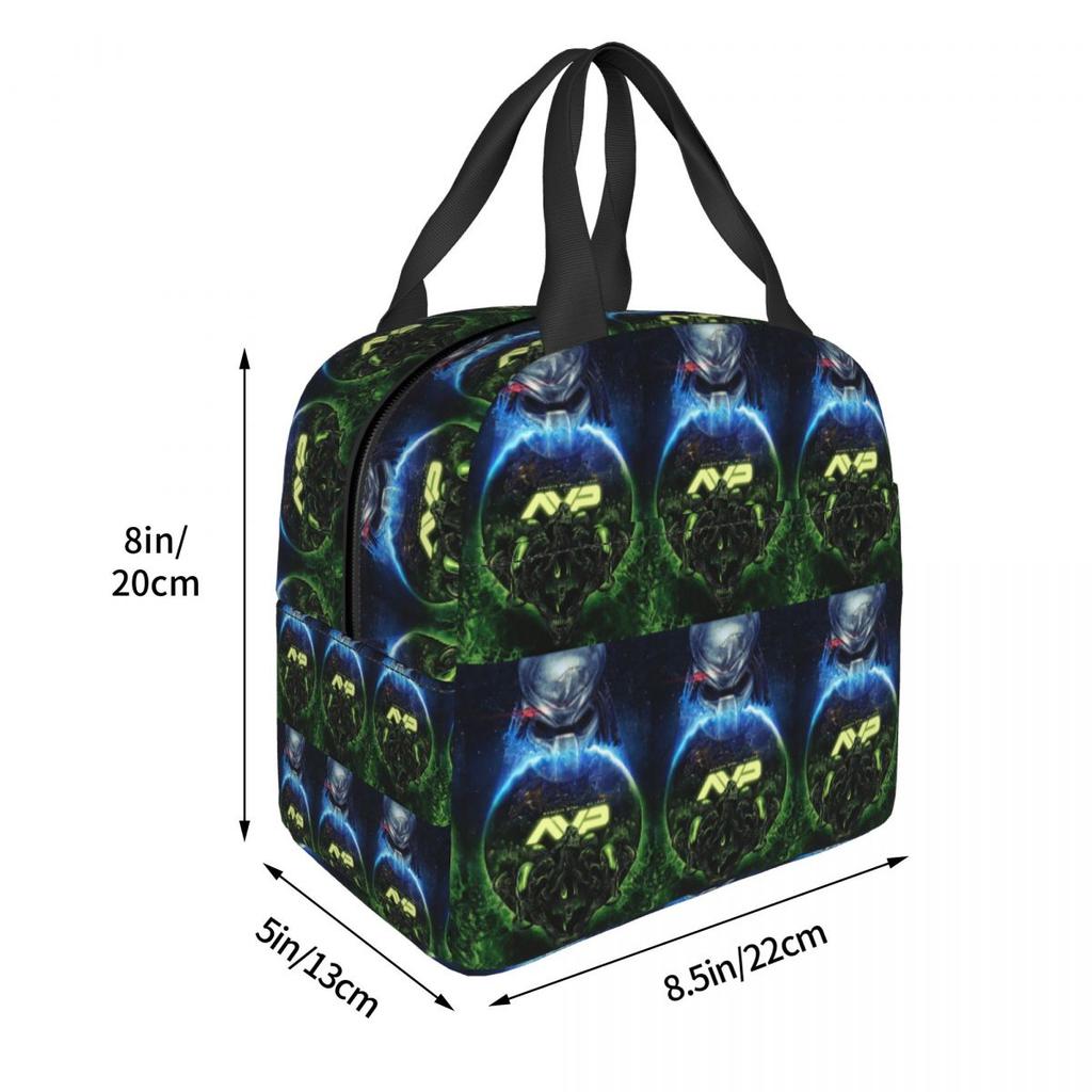 Alien Vs Predator Horror Science Fiction Comics Insulated Lunch Bag for Kids School Cooler Thermal Food Box Tote Lunch Boxes