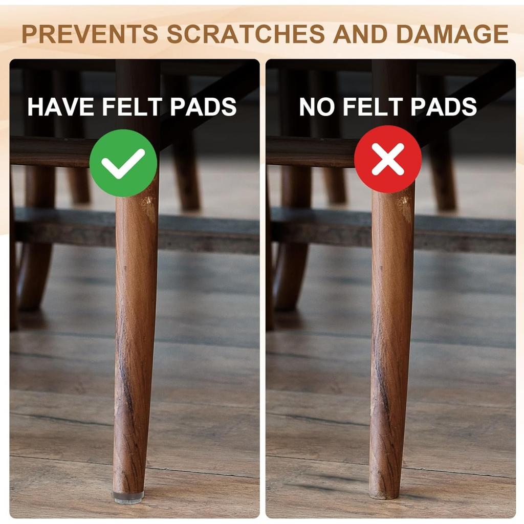 Nail-on Felt Pads, 30 Pcs Round Felt Furniture Sliders Pads Heavy Duty Floor Protectors for Wooden Chair Sofa Table Leg Feet