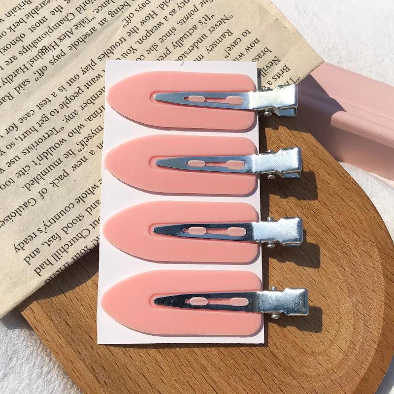Side Bangs Barrette Makeup Washing Face Accessories Women Girls Styling Hairpins 4pcs Set No Bend Seamless Hair Clips