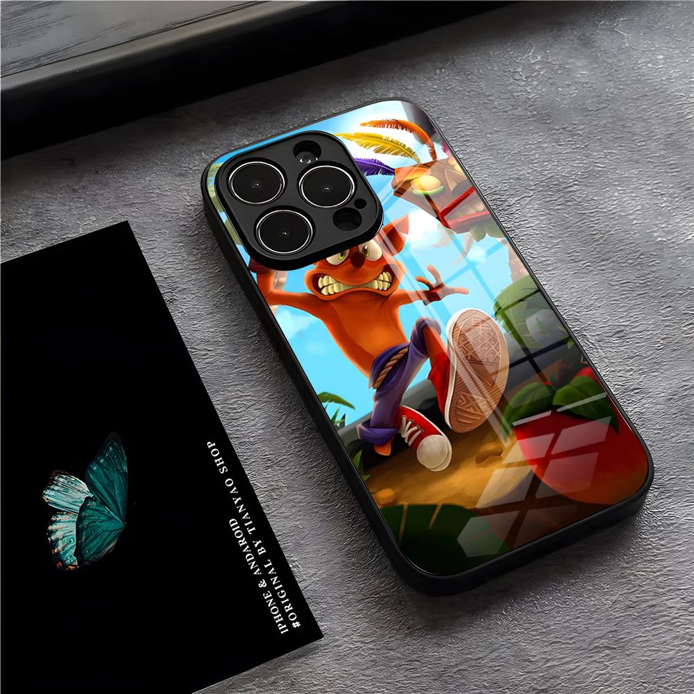 

Crash-Bandicoot-Game Phone Case For IPhone 17 Pro Max 15 Pro 16 14 Plus 12 13 Mini 11 Pro Shockproof Glass Cover iPhone14