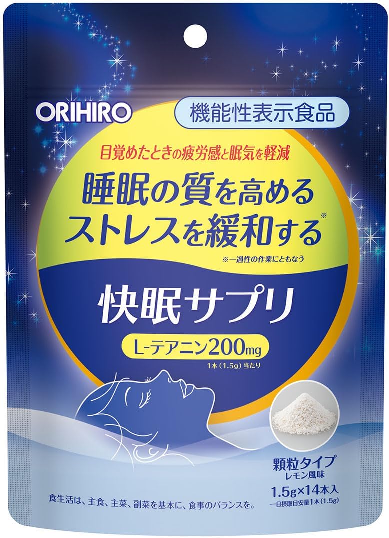 

Japan ORIHIRO Kaimin Supplement for Sound Sleep Theanine 1.5g 14sticks s592