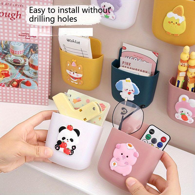 Color Random Wall Mounted Storage Rack, Air Conditioning Remote Control Bracket, Bedroom Wall Adhesive Phone Charging Bracket