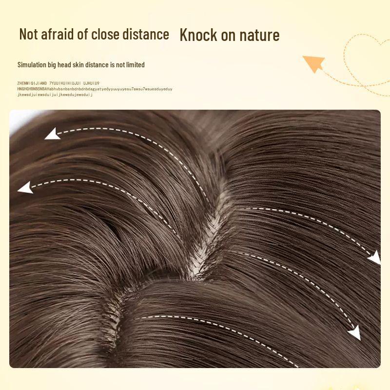 Wig for Women - Long Straight Linen Brown with Lace, Wen Qing Miki Style, Full Head Cover, Fluffy Natural Look