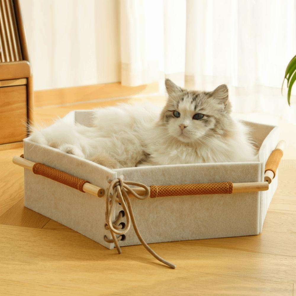 Wear Resistant Cat Sofa Bed Detachable Cat Elevated Bed Breathable Cool Cat Nest  for Cats and Dogs