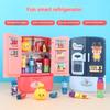 1 Conjunto Geladeira de Simulação Móveis de Cozinha Brinquedo Educativo de Faz de Conta Mini Geladeira de Duas Portas Acessórios para Casa Presente
