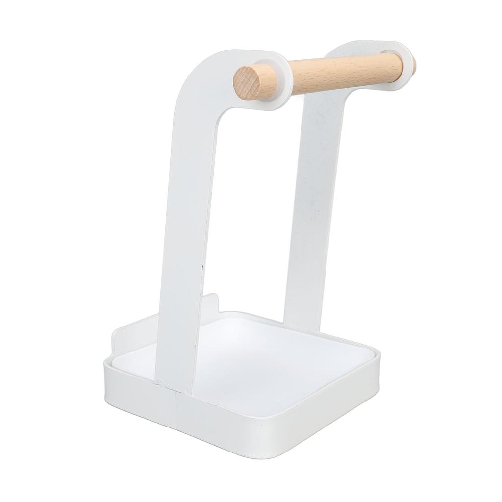 Pot Lid Holder Rack Multifunction Prevent Slip Iron Basin Wood Rack Cooking Tool Spatula Stand