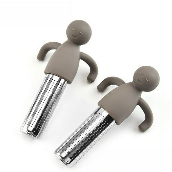Stainless Steel & Silicone Human-Shaped Tea Strainer