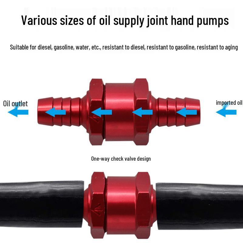 Aluminum Alloy Fuel Hand Pump with One-Way Check Valve (6-12MM)