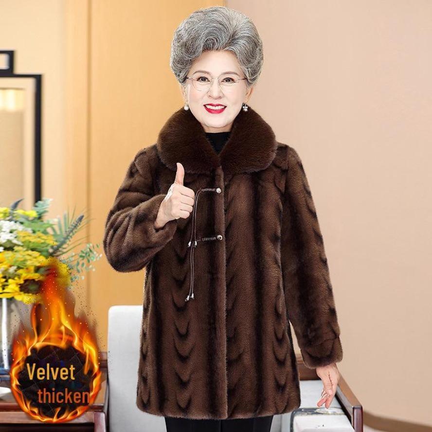 Damen-Wintermantel - Plus Samt, verdickt, eleganter chinesischer Stil für mittleres und älteres Alter