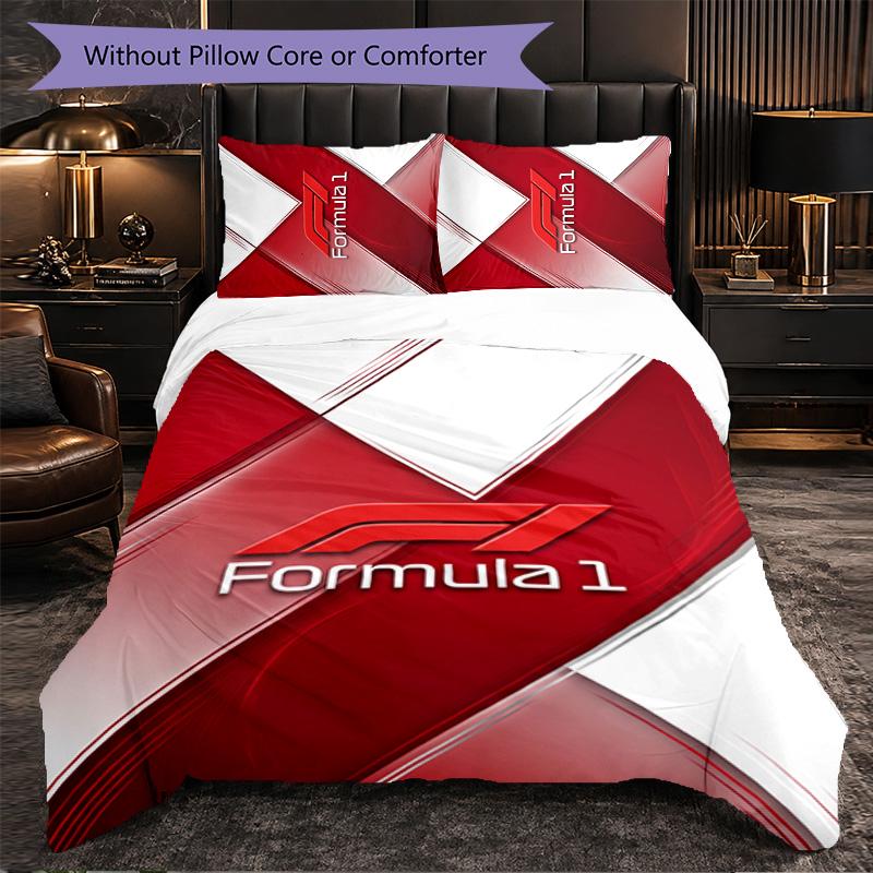 Juego de Ropa de Cama de Microfibra con Patrón F1 de 3 Piezas Decorativo Juego de Funda Nórdica Para Dormitorio Uso en el Hogar