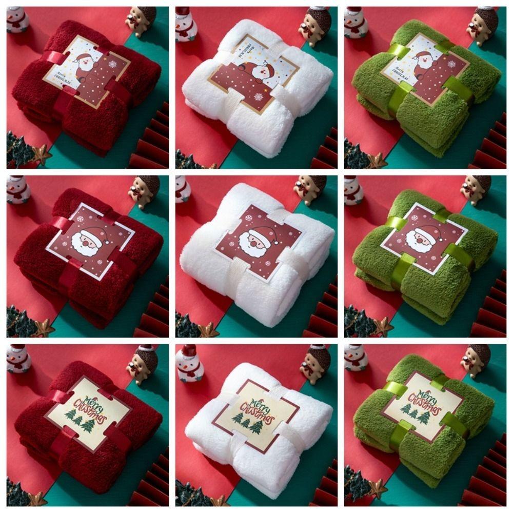 Coral Velvet Christmas Towel Xmas Holiday Decorative Reusable Face Towel Absorb Water Wash Cloth Christmas Gift Party Gift