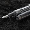 Natami Vacuum Filling Fountain Pen, Titanium & Acrylic, for Writing, Office & Business Use, Large Capacity Pen with Gift Case