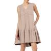 Women's Fashion Casual Sleeveless V-Neck Button Solid Color Dresses