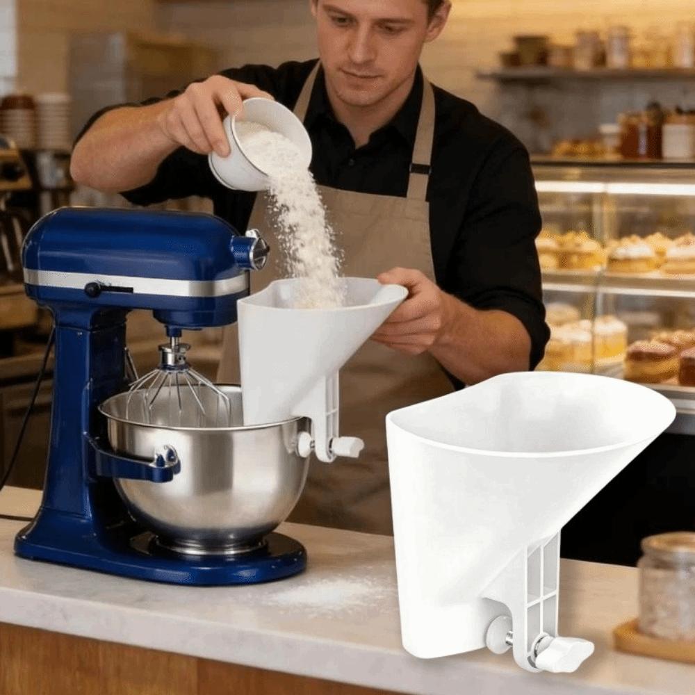 Spill-Proof Stand Mixer Flour Funnel Wide-Mouth Mixing Bowl Stand Mixer Funnel Replacement Part