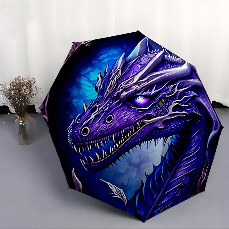 1pc Dragon Fantasy Artwork Automatic Umbrella - Automatic Opening And Closing, Sturdy Iron Frame, Formal Occasions yy251018107