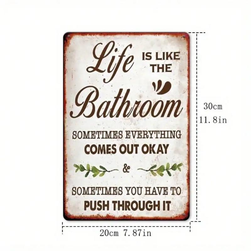 Funny Bathroom Metal Sign Vintage Comedy Decor for Home Wall Art