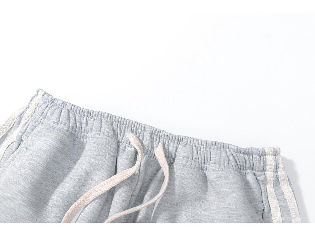 Men's Autumn American Style Side Stripe Wide-Leg Sweatpants: High Street Casual Three-Bar Sports Trousers