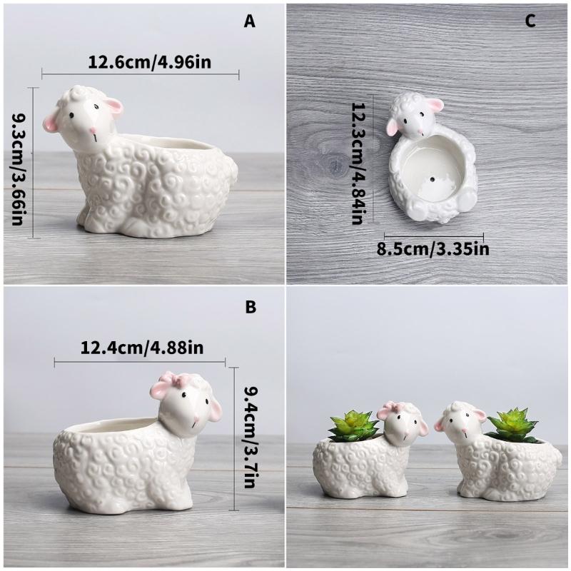 Artistic Animal Molded Earthenware Flower Container Exemplary For Succulents Small Bushes Desktop Decoration And Storage Planner