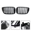 Black 2 Slat Front Kidney Grill Grille Fit BMW 7 Series G11 G12 2016-18 Pre-LCI