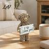 Valentine’s Day Gifts for Him Highland Cow Desktop Ornament Heartwarming Animal Figurine Resin Healing Home Decorations Statue with Confession