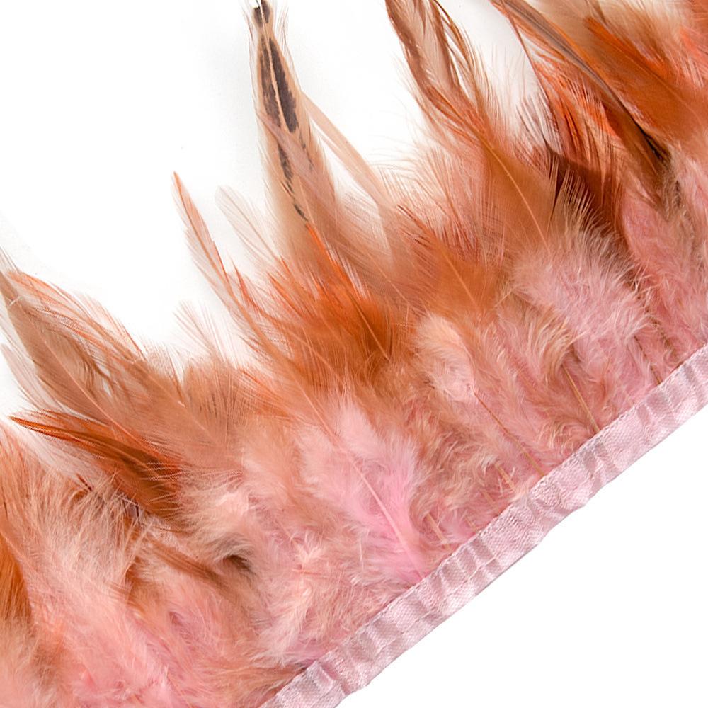 1 Meter Colorful Chicken Feather Tassel Decorated On Tape Chicken Feather With Sewing Fly Dress Lace Decoration