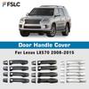 Door Handle Cover For Lexus LX570 2008-2015 Carbon Fiber Chrome Silver Glossy Black Car Accessories Decoration Exterior Stickers