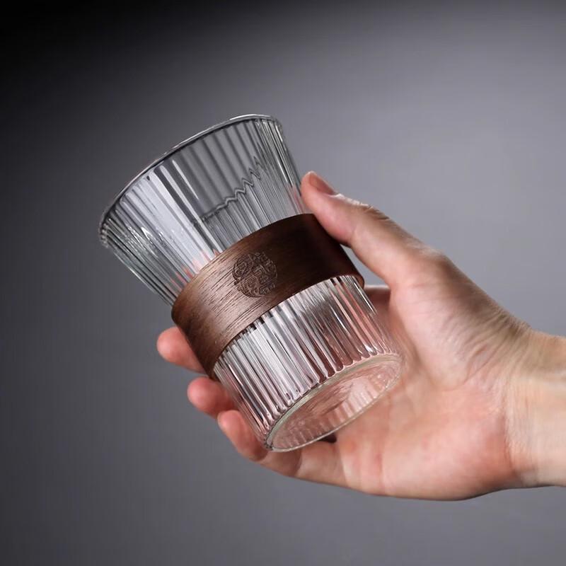 

Shangqi Accordion Glass Cup with Wooden Ring