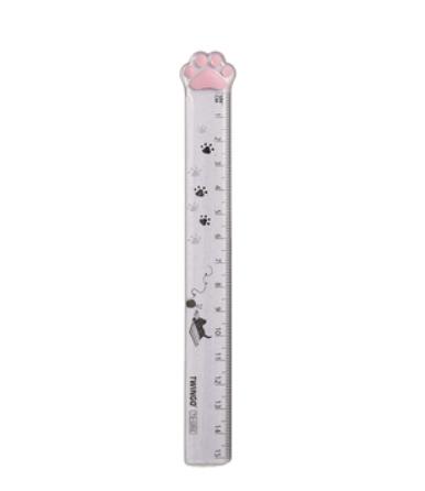 

15cm Cute Paw Ruler kawai Kitties Acrylic Plastic Straight Measuring Rule Bookmark geometry tool Office school stationery темно серый