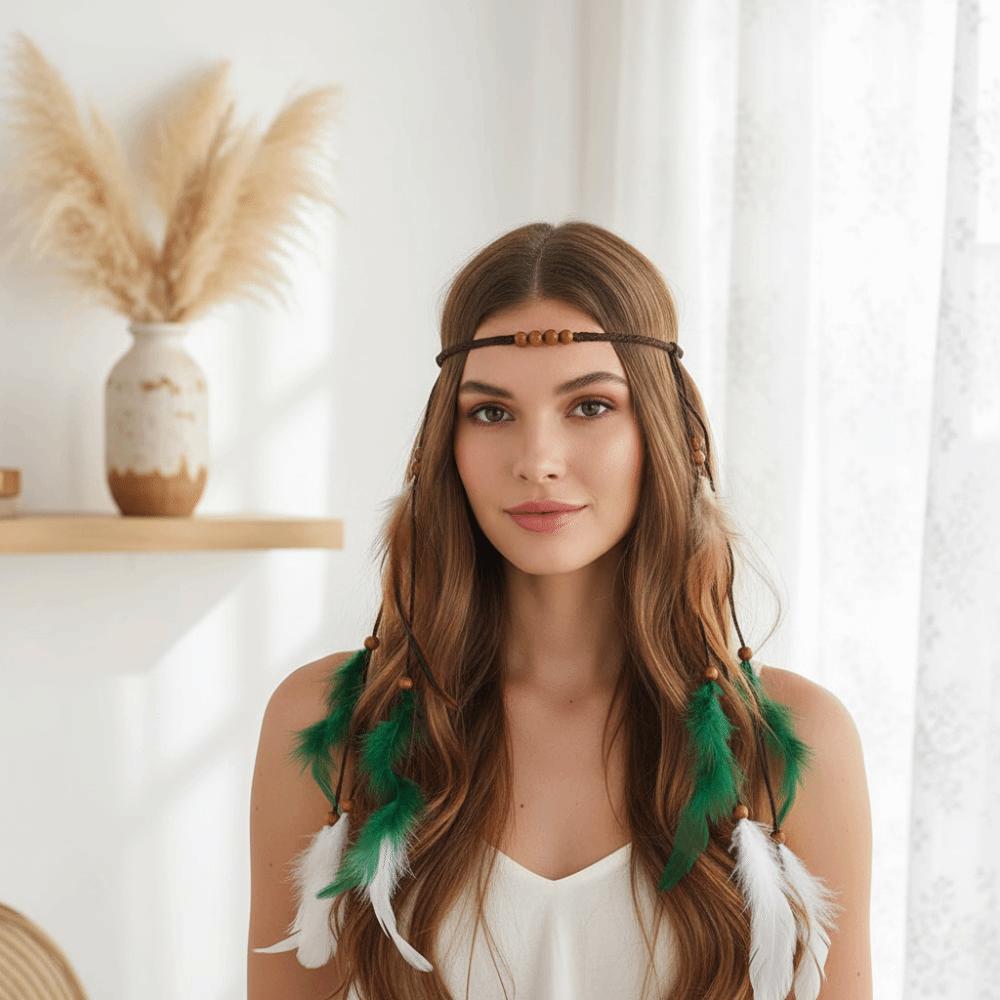 Faux Leather Cord Ethnic Hair Accessories Tribal Headpiece Music Festival Outfit