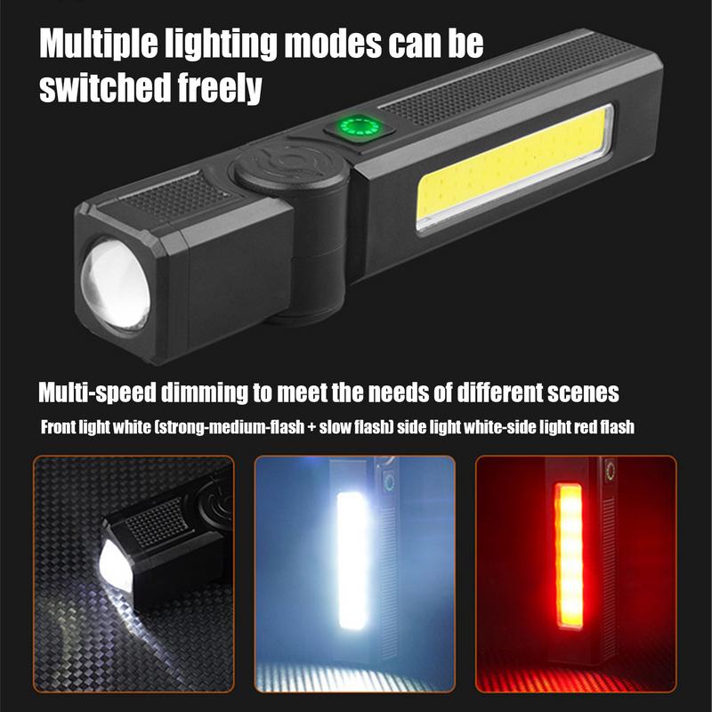 Portable Rechargeable LED Flashlight COB Work Light COB Hand Torch Magnetic Inspection Work Lights For Car Repair Household