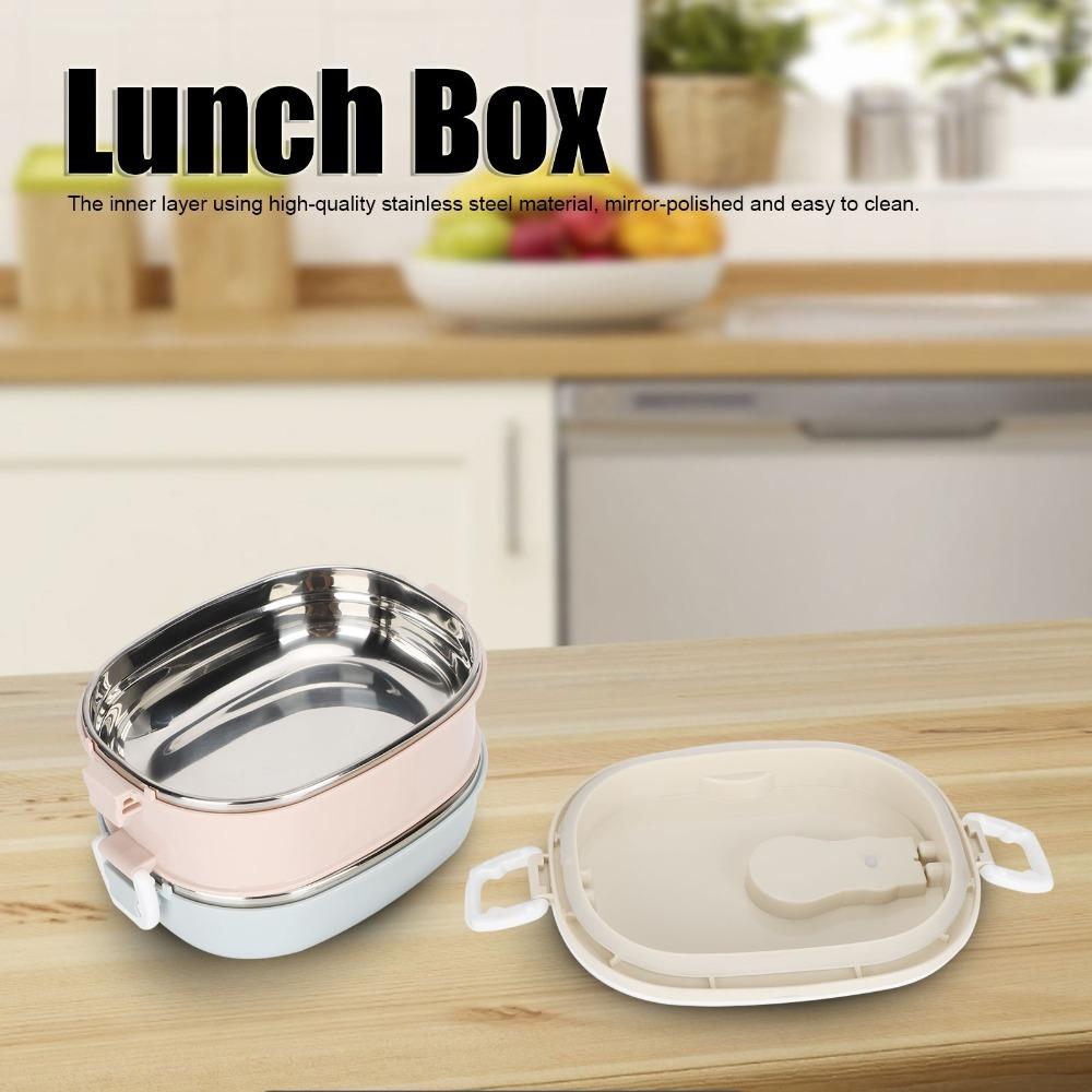 Round Shape Stainless Steel Lunch Box Stackable Design Insulated Lunch Container Outdoor Travel