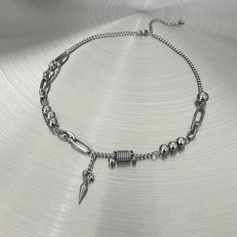 

Персонализированное хип-хоп ожерелье с подвеской-заклепкой для мужчин и женщин, панк, титановая сталь, плетеная цепочка для свитера, ювелирные аксессуары, подарки