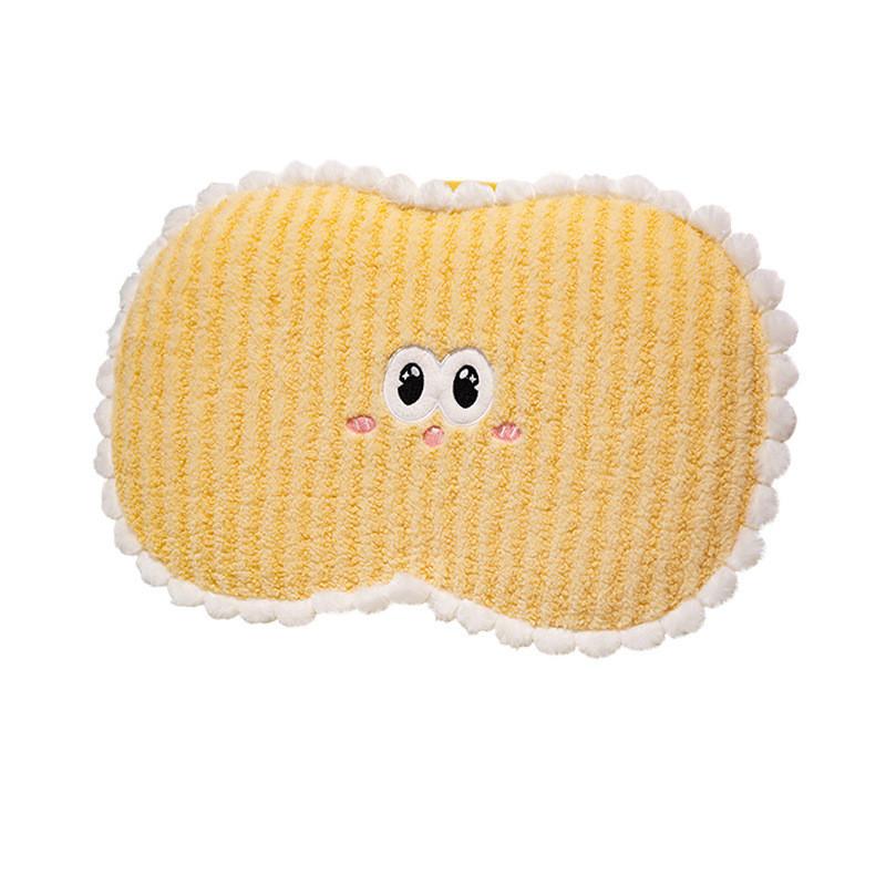 Memory Foam Dopamine Stripes Pillow With Cute Big Eyes For Office Napping And Lounge Comfort