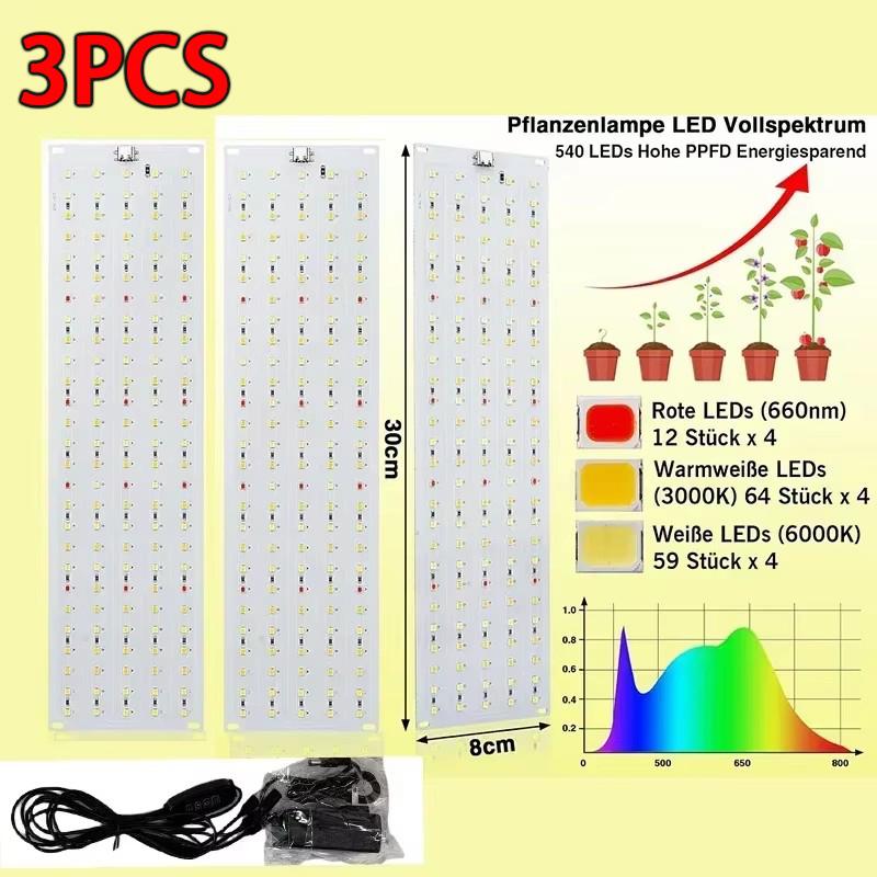 New 4PCS Grow Panel Light Ultra-thin Full Spectrum Dimmable Timer Plant Lights Under Cabinet Growing Lamp for Indoor Plants Rack