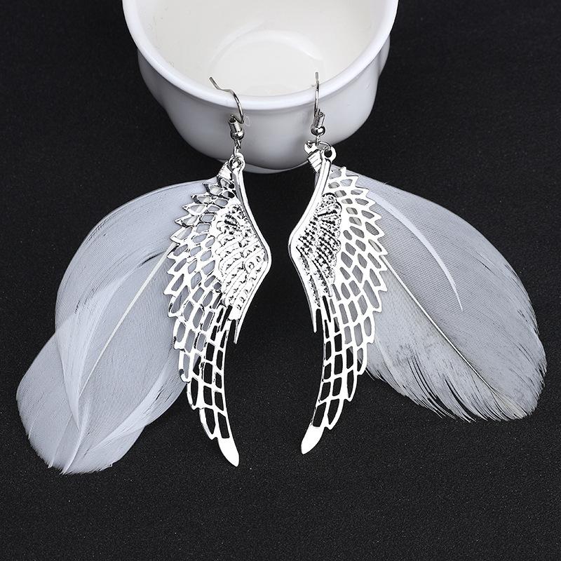 New Bohemia European Fashion Angel Wing Feather Earrings Foreign Earrings