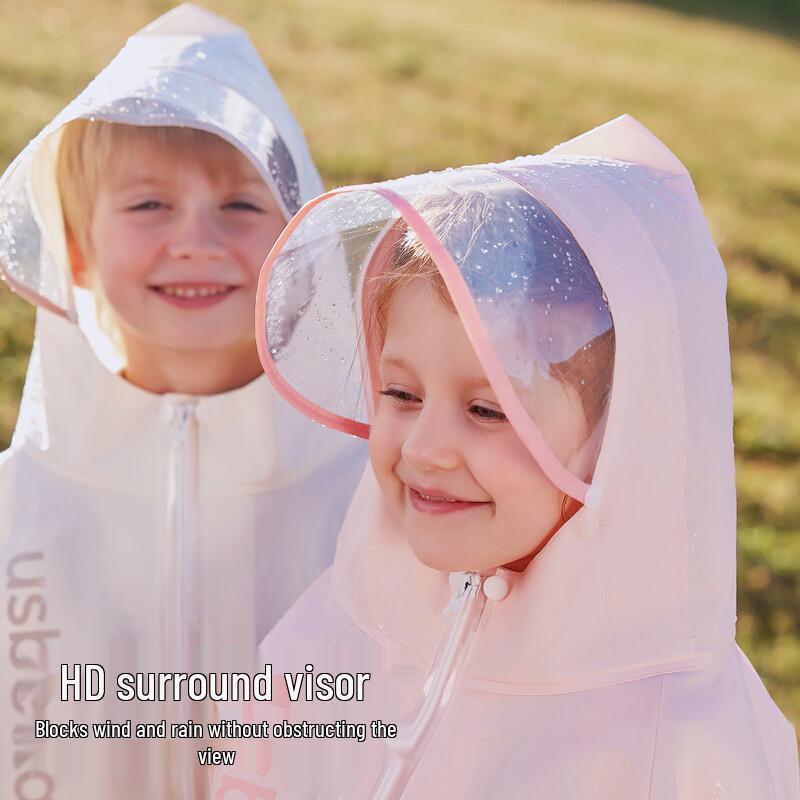 Beipeisi 2025 Kids' Rain Poncho with Backpack Slot