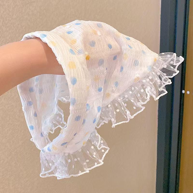 Pastoral French Lace Triangle Hair Scarf and Headband for Spring Outings