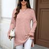 Women's T-Shirt Vintage Floral Print Round Neck Loose Long Sleeve Mid-Length Thumb Leak Top