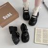 Retro Casual Single Shoes British Style Platform Small Leather Shoes Summer Fashion One-word Buckle Skirt Women Mary Jane Shoes