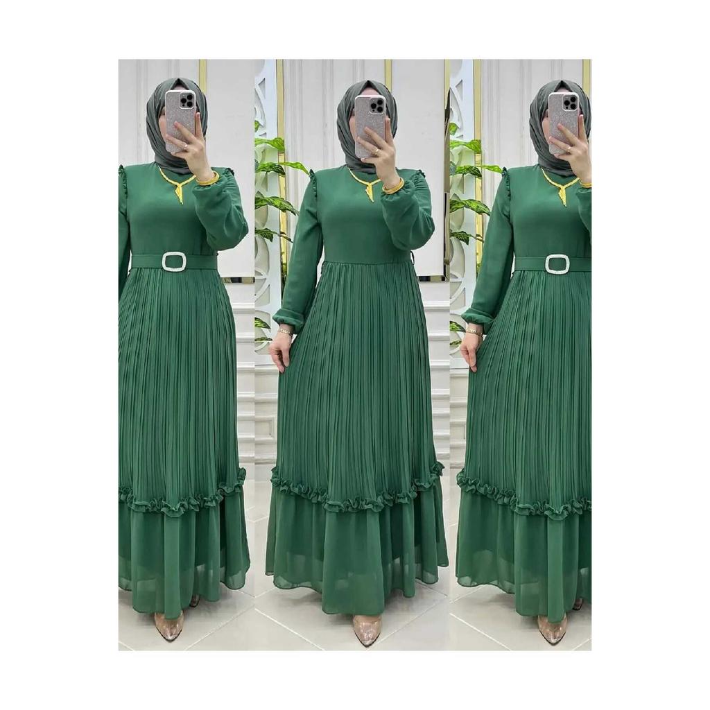 Pleated Chiffon Dress