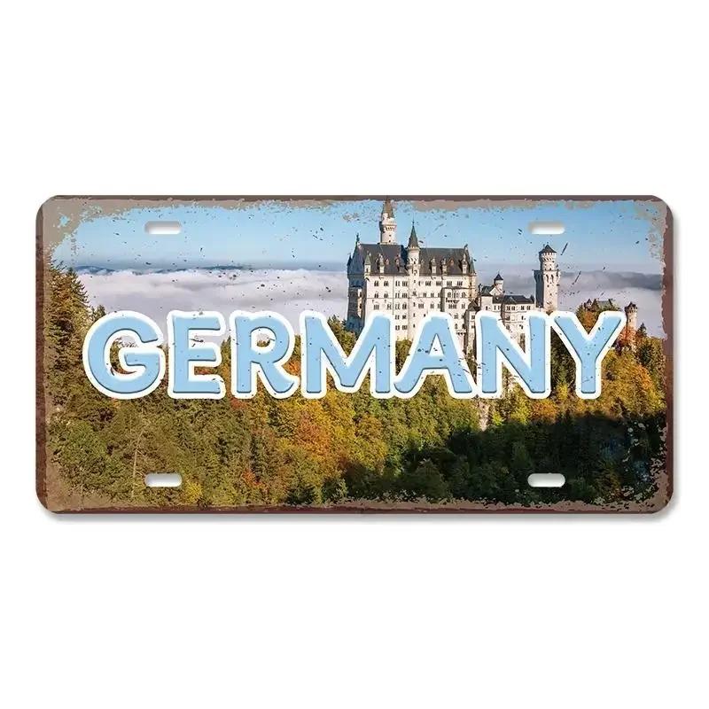 Vintage Metal Tin Signs Decors Country Capital City License Plate Retro America France Brazil Turkey Metal Posters Cafe Club Bar