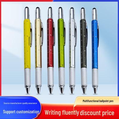 Compact 6-in-1 Multifunctional Tool Pen with Level & Touchscreen Stylus