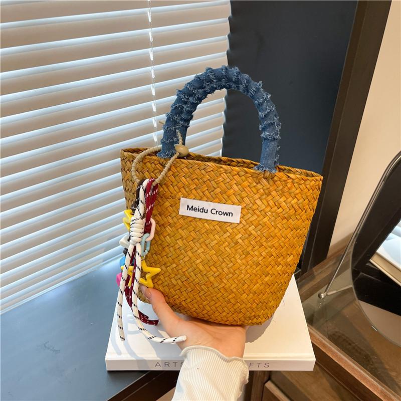 Summer Niche Design Sense Woven Bag Seaside Beach Travel Handbag Fashionable Versatile Bag Women