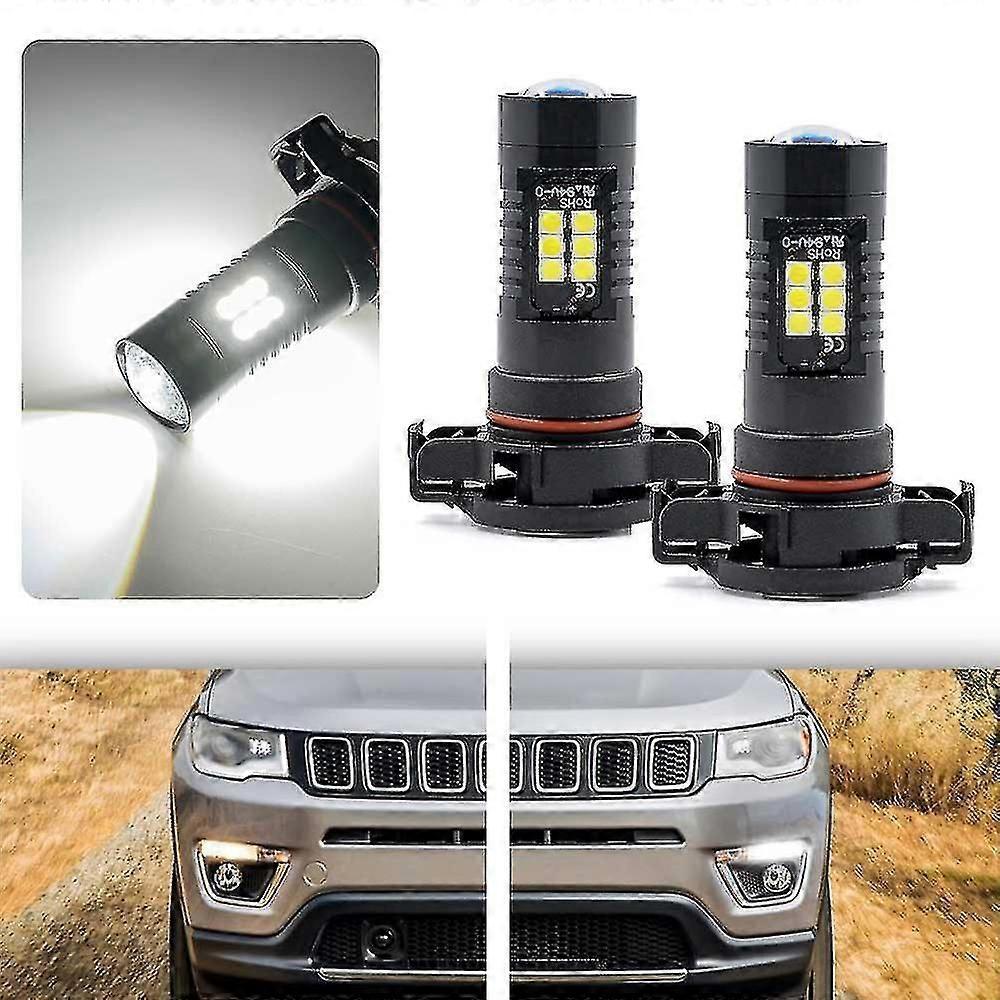 Compatible with Jeep Compass 2017-2019 2-Piece Xenon White 5202 PSX24W LED Bulbs Canbus DRL