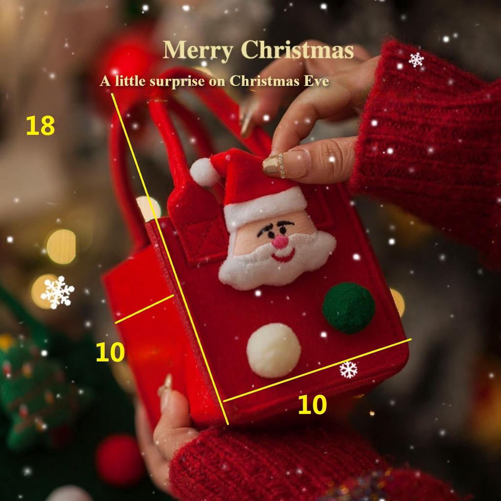 Mini Christmas Gifts Bag Fruit Tote 10cm Bag Gift For Home Decor Candy Box Gift Children Felt Wrapped Christmas Eve Supplies