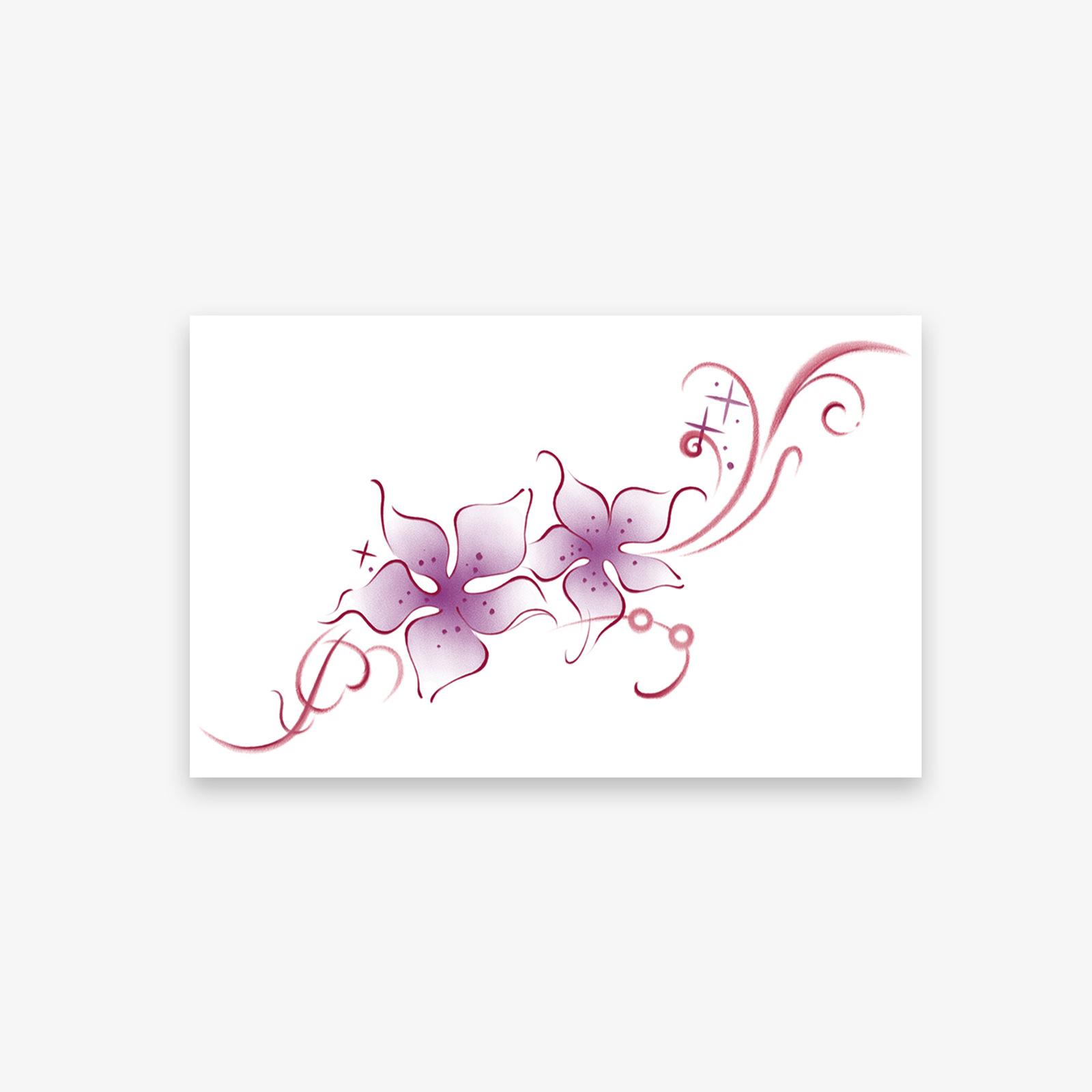 

Purple Floral Tattoo Sticker Premium Spice Girl Domineering Personality Waist Tattoo Sticker 19*12