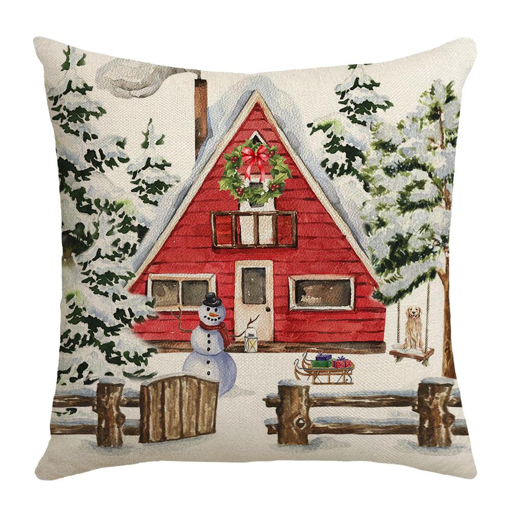 

Иллюстрация Рождественской Атмосферы Цифровая Печать Снеговик Рождественская Елка Наволочка Домашнее Украшение Диванная Подушка 45 * 45Cm (without core)