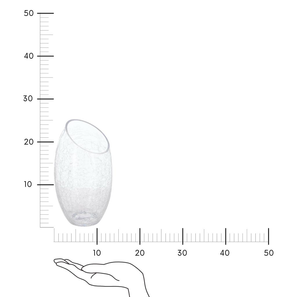 Crack Glass Vase 13X23Cm Bulging, Beveled Hole