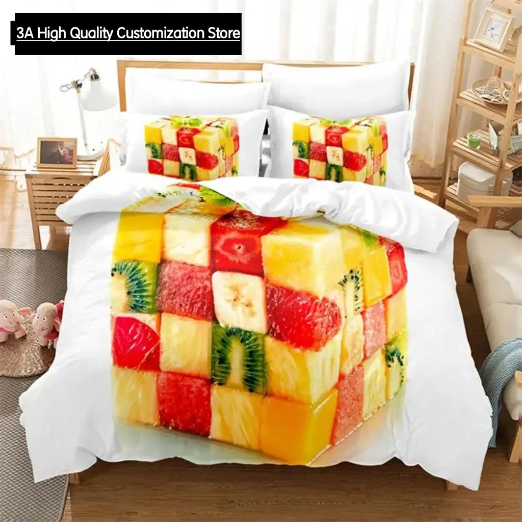 Thin Duvet Cover Set Double Bed Fruit Quilt Cover Queen Size 3D Single Bedding Set 2PCS 3PCS with Pillowcase Full Twin King Beds