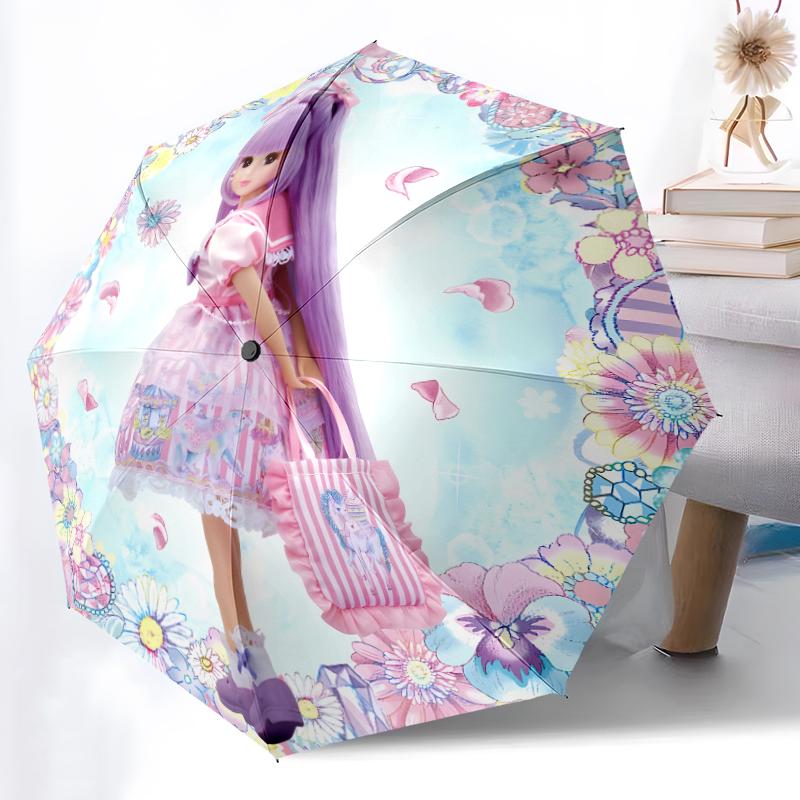 1pc Sturdy 8-Bone Auto Umbrella, Moon and Angel Umbrella, Digital Printed, Foldable Umbrella for On-the-Go Outdoor Use